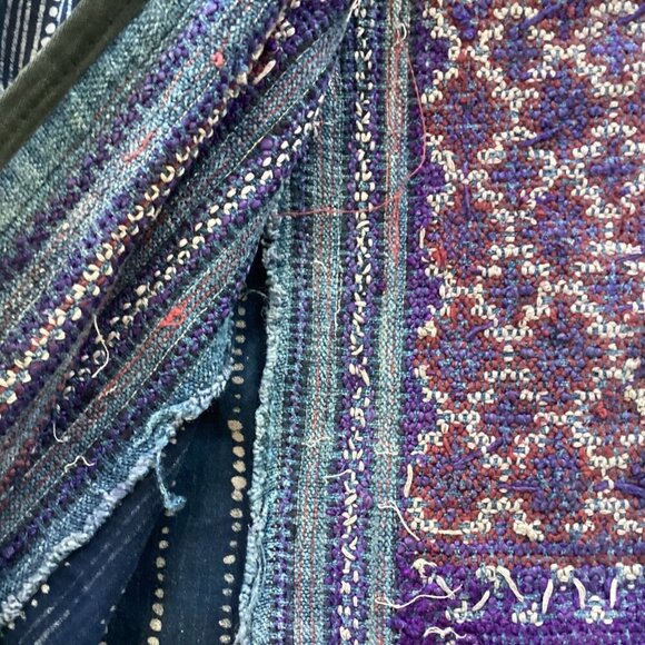 Vintage Embroidered Jacket from Thailand Handmade Primitive Patchworks Size L - Picture 14 of 14